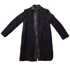 Club Monaco Navy Blue Coat with Textured Detail